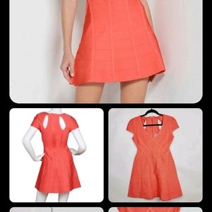 HERVE LEGER Simona bandage dress, Sz 2 in Sunburst